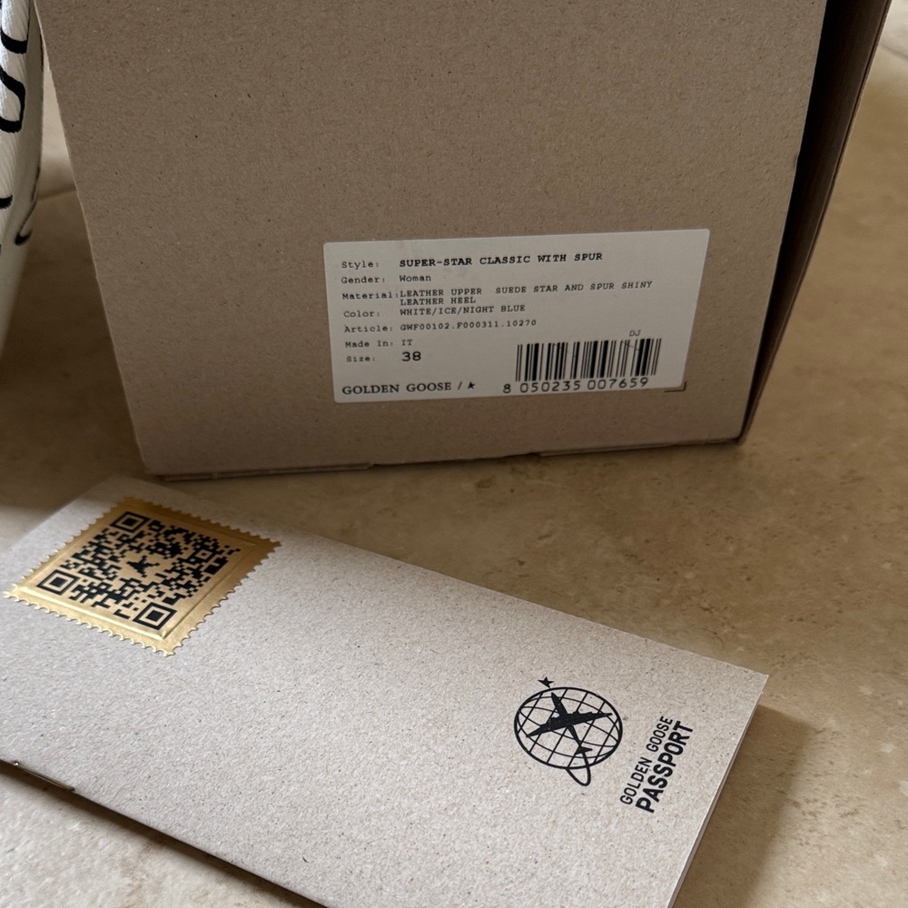 Brand new with box, sz 38 Golden Goose Women’s Sneakers in White, Gray, Blue - Picture 5 of 8